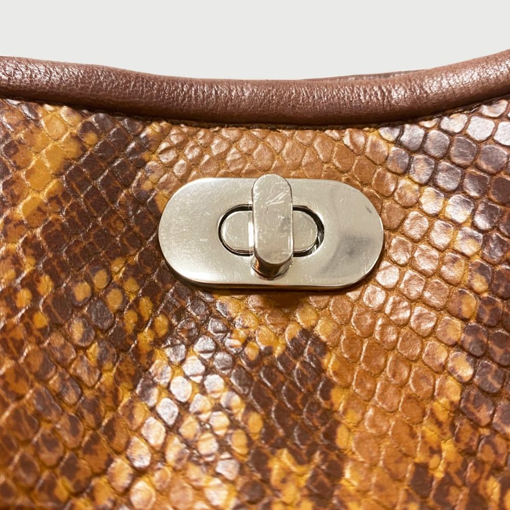 Elie Tahari Python Embossed Leather Shoulder Bag - image 4